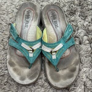 Cobb Hill Fiona Womens Sandal 7 Brown Leather Slip-On Open Toe Slingback